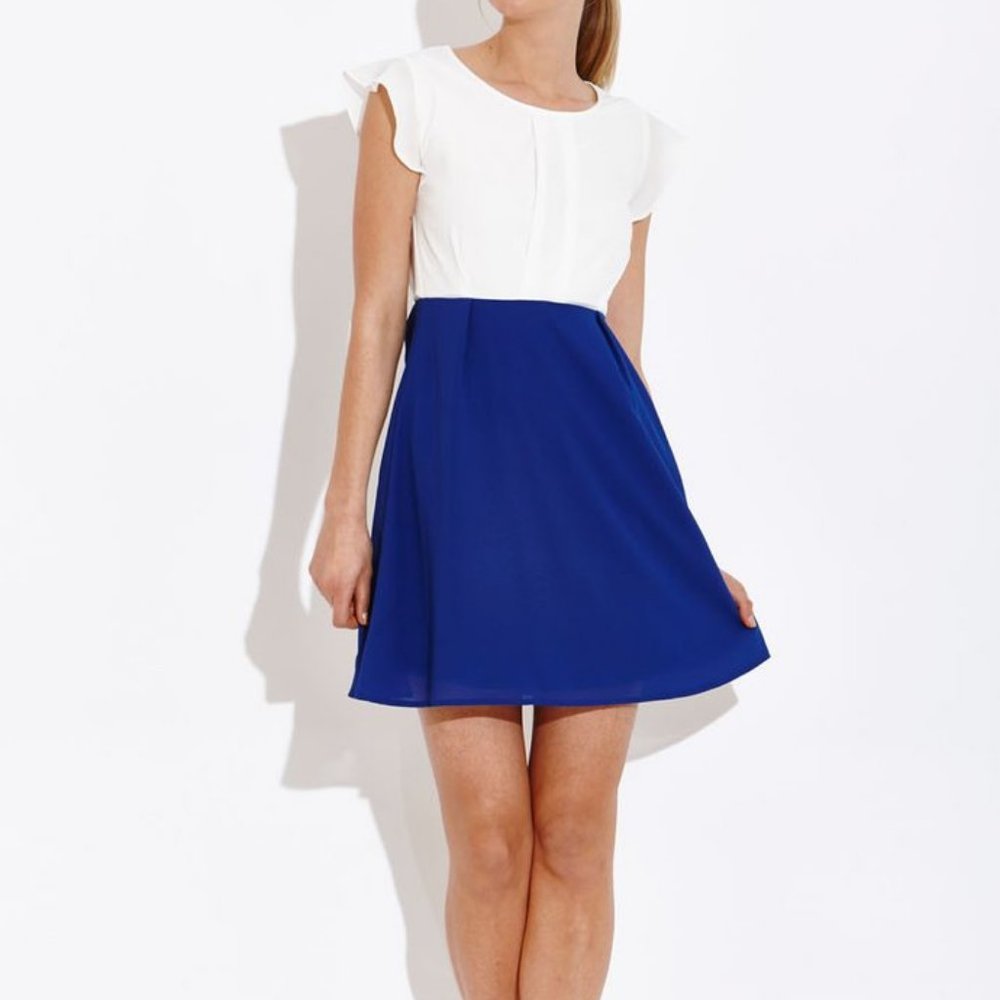 ANGEL EYE LONDON Flutter Sleeve Dress